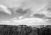 Ansel Adams - Canyon edge, low horizon, clouded sky, Grand Canyon National Park, Arizona, 1941