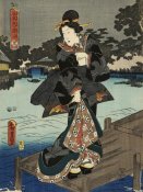 Utagawa Kunisada (Toyokuni III) - Costumes in Five Different Colors - Black (Kuro)