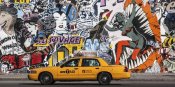 Michel Setboun - Taxi and mural painting in Soho, NYC