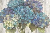Albena Hristova - Turquoise Hydrangea on Barn Board