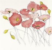 Shirley Novak - Black Line Poppies I Watercolor