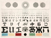 George Mayerle - Multi-Lingual Eye Chart, ca. 1907 - Dark Background