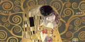 Gustav Klimt - The Kiss, detail (Grey variation)