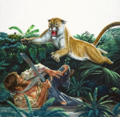 Mort Kunstler - Cougar Attack