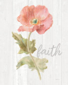 Danhui Nai - Garden Poppy on Wood Faith