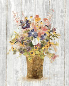 Cheri Blum - Wild Flowers in Vase II on Barn Board
