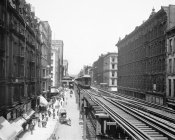 Vintage Chicago - Wabash Ave north from Adams Street Chicago Illinois