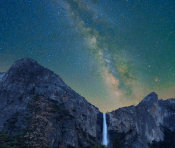 Tim Fitzharris - Milky Way over Bridal Veil Falls, Yosemite Valley, Yosemite National Park, California