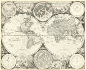John Seller - Novissima totius terrarum orbis tabula, 1675