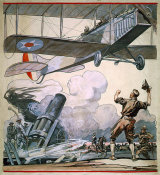 Edward Penfield - Battlefield Scene - Cover for Collier's Weekly Aug. 4, 1917