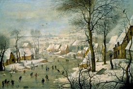 Pieter Bruegel the Younger - A Winter Landscape with Skaters and a Bird Trap