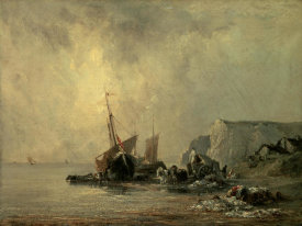 Richard Parkes Bonington - Boats by the Normandy Shore