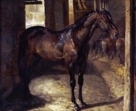 Theodore Gericault - Anglo-Arabian Stallion In The Imperial Stables at Versailles