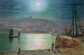 John Atkinson Grimshaw - Whitby Harbour By Moonlight