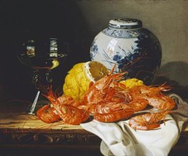 Edward Ladell - Shrimps, a Peeled Lemon, a Glass of Wine