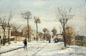 Camille Pissarro - Snowy Road, Louveciennes