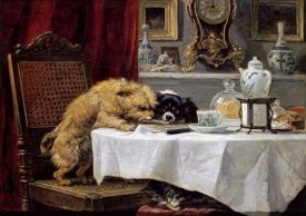 Henriette Ronner-Knip - While Masters Away