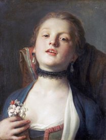 Pietro Antonio Rotari - A Girl Wearing Pearl Drop Earrings