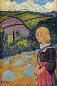 Paul Serusier - Young Breton Girl and Haystacks