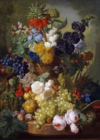 Jan Van Os - A Still Life of Flowers and Fruit