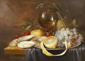 Joris Van Son - A Roemer, a Peeled Half Lemon On a Pewter Plate