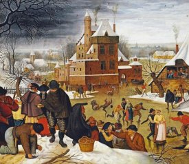 Pieter Bruegel the Elder - Townsfolk Skating On a Castle Moat