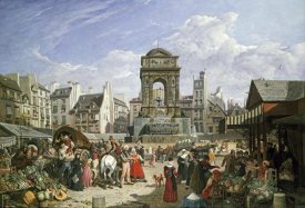 John James Chalon - The Market and Fountain of The Innocents, Paris