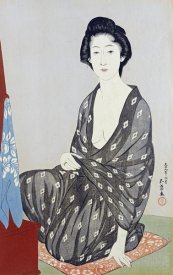 Hashiguchi Goyo - A Beauty In a Black Kimono