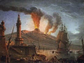 Charles-Francois Grenier - Eruption of Vesuvius at Night