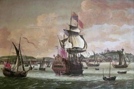 Jacob Knyff Knijff - Charles II On Board a Two Decker Man-O-War