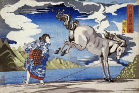 Kuniyoshi - The Strong Woman, Subduing a Wild Horse