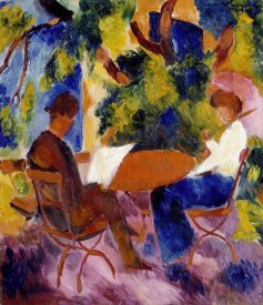 Auguste Macke - At The Garden Table