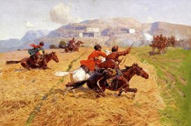 Franz Alekseevitch Roubaud - Cossacks Charging Into Battle