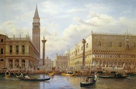 Salomon Corrodi - A View of The Piazzetta With The Doges Palace From The Bacino, Venice