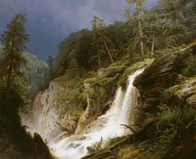 Hermann Herzog - Western Waterfall