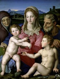 Agnolo Bronzino - Family with Saint Anne and John the Baptist as a Child