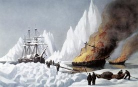 Currier and Ives - American Whalers Crushed In The Ice