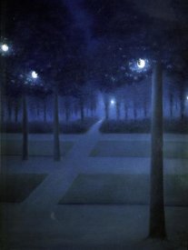 William Degouve de Nuncques - Night In The Park Royal, Brussels