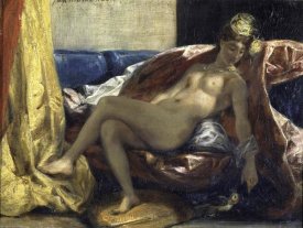 Eugene Delacroix - Woman Caressing a Parrot