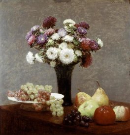 Henri Fantin-Latour - Still Life With Dahlias and Fruit