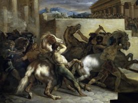Theodore Gericault - Run of The Wild Horses In Rome