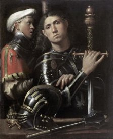 Giorgio Giorgione - Portrait of a Man In Armor With His Page