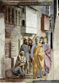 Masaccio - Saint Peter Following Saint John As He Heals The Sick With His Shadow