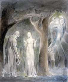William Blake - Comus, Disguised as a Rustic, Addresses the Lady in the Wood