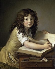 Anne Girodet de Roucy-Trioson - A Young Child Looking at Figures in a Book