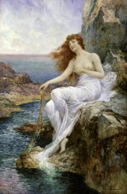Alfred Augustus I Glendening - Sea Nymph Seated on a Rock with a Ribbon Seaweed