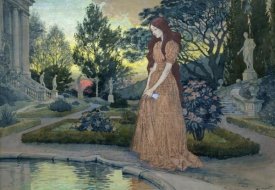 Eugene Samuel Grasset - Young Lady in a Garden
