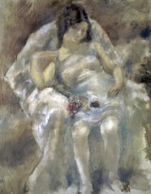 Jules Pascin - Young Girl Seated With Flowers