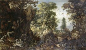 Roelandt Savery - The Garden of Eden with Eve Tempting Adam
