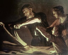 Gerrit Van Honthorst - Holy Family in the Carpentry Shop